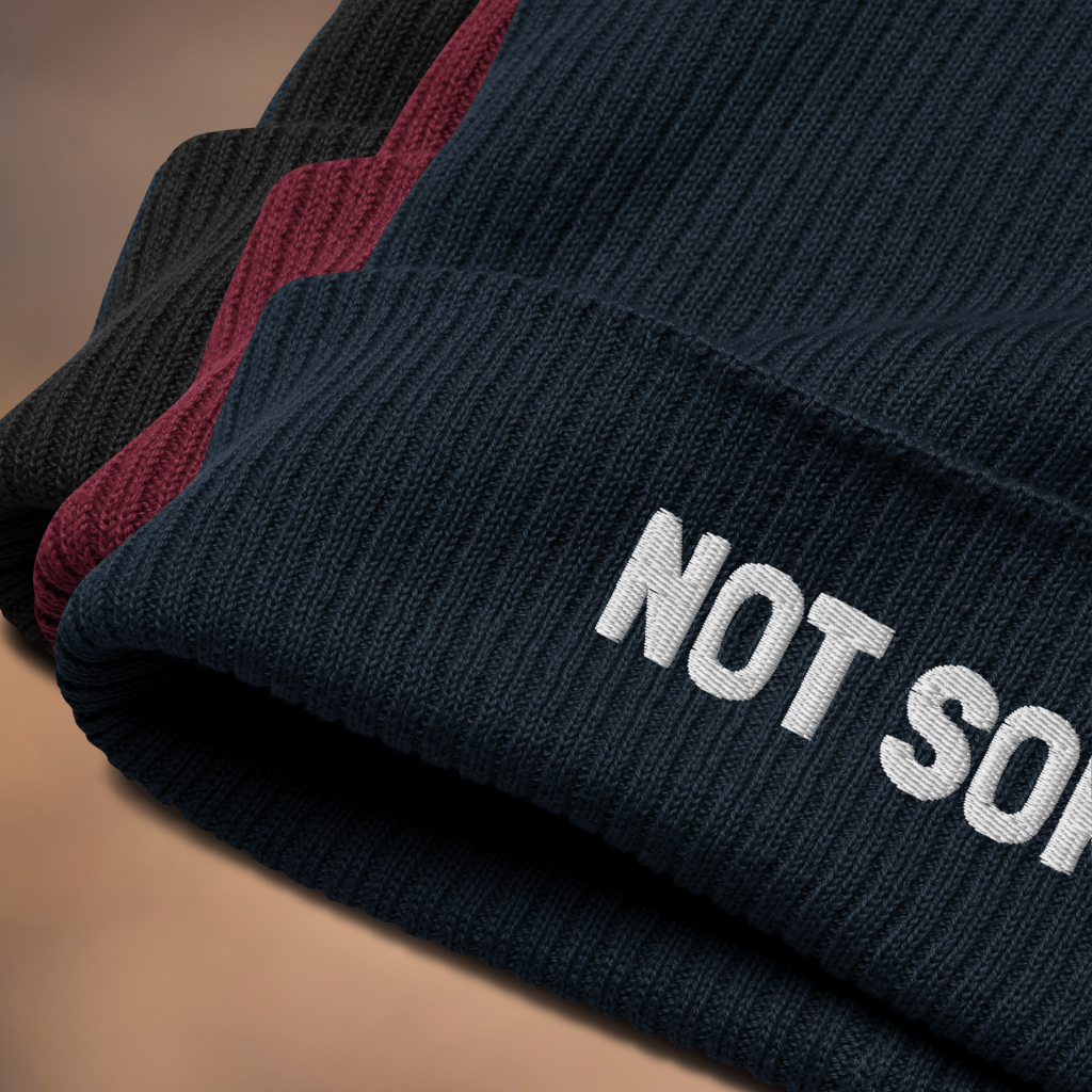 Not Sorry - Organic ribbed beanie