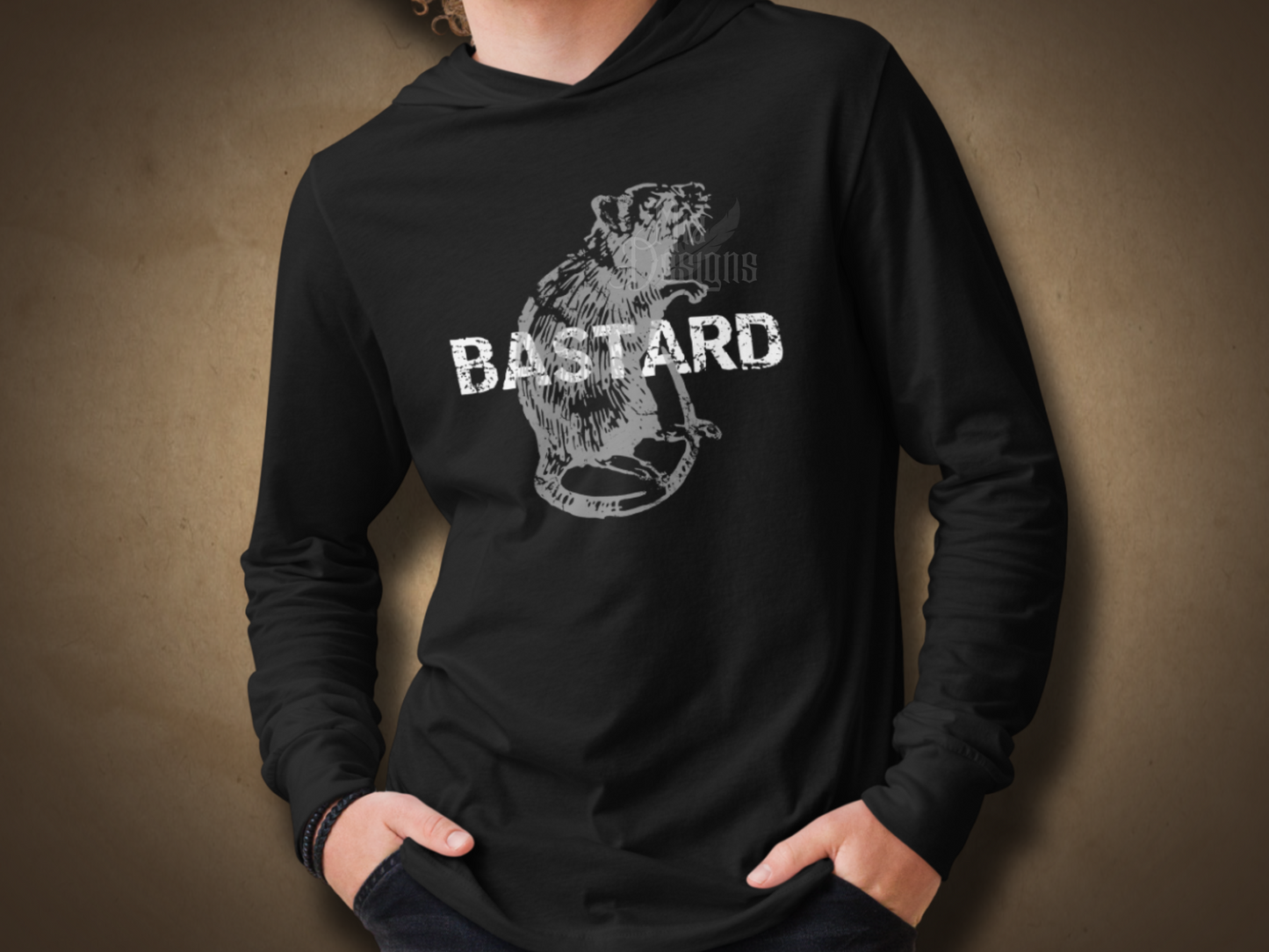Rat Bastard Men's Long Sleeve Dark Humor Tee