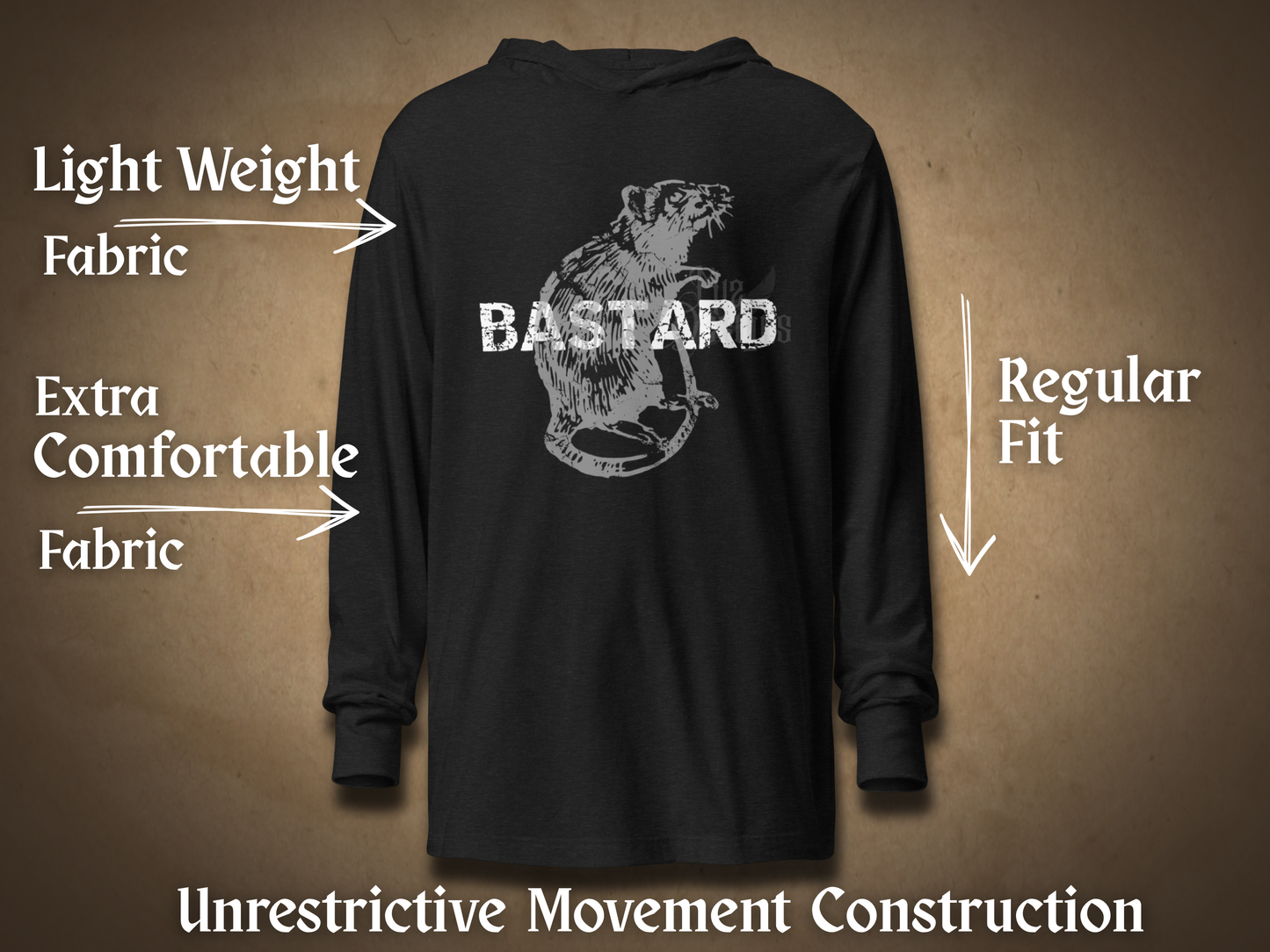Rat Bastard Men's Long Sleeve Dark Humor Tee