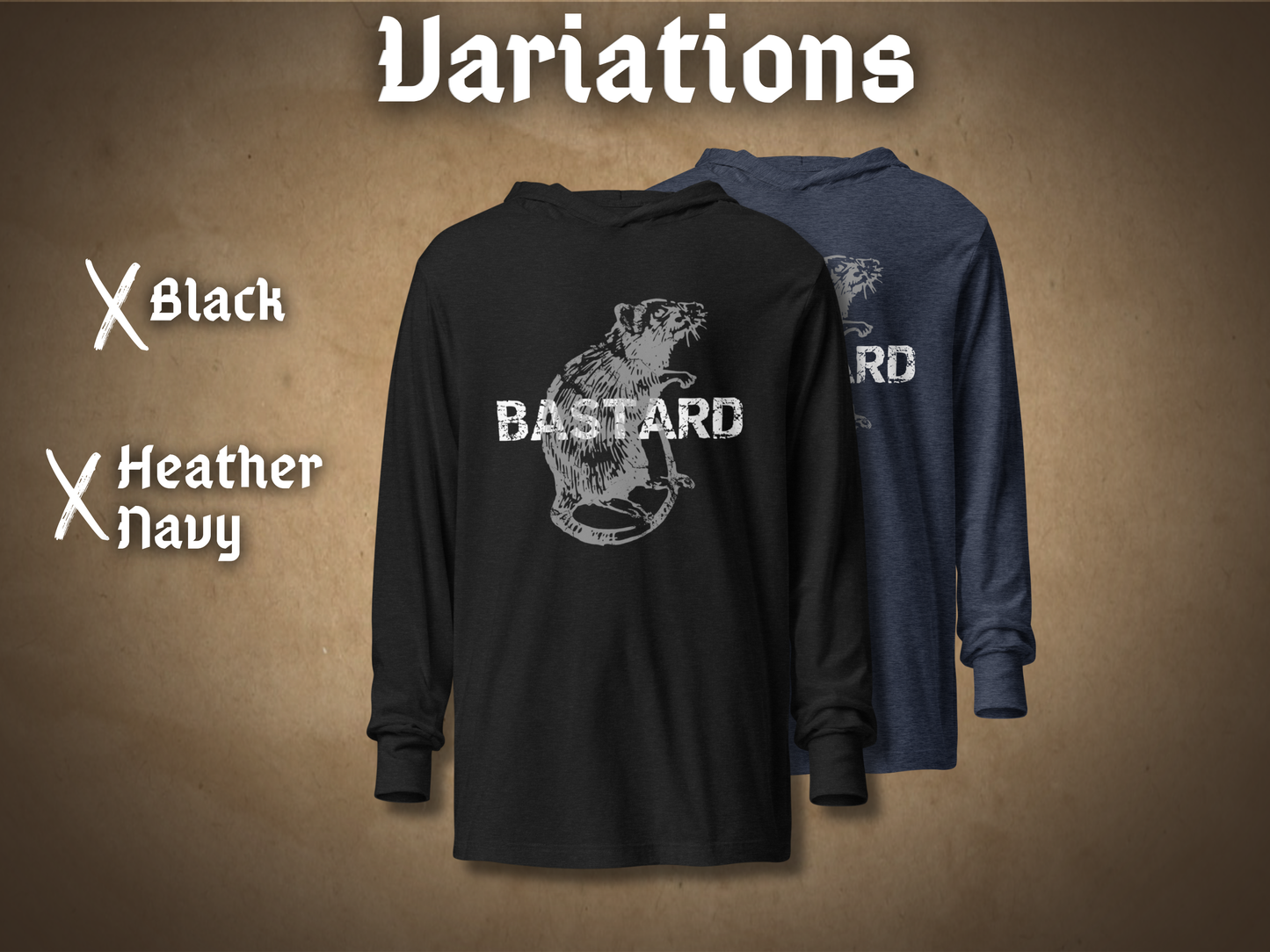 Rat Bastard Men's Long Sleeve Dark Humor Tee