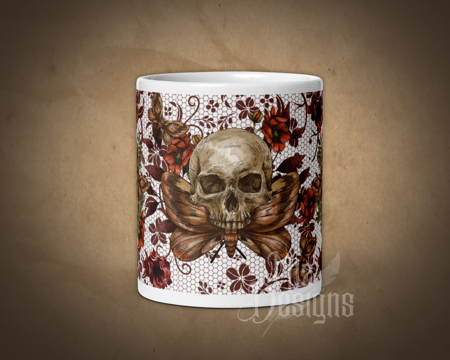 Skull Moth Coffee Mug, Coffee Mug, Fall Coffee Mug, Halloween Mug, Fall Mug, 11 oz Mug