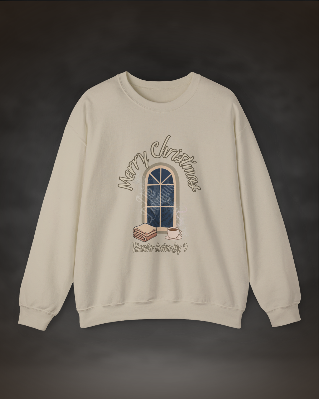 "Merry Christmas, Please Leave by 9" Cozy Holiday Pullover
