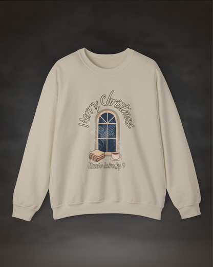 "Merry Christmas, Please Leave by 9" Cozy Holiday Pullover