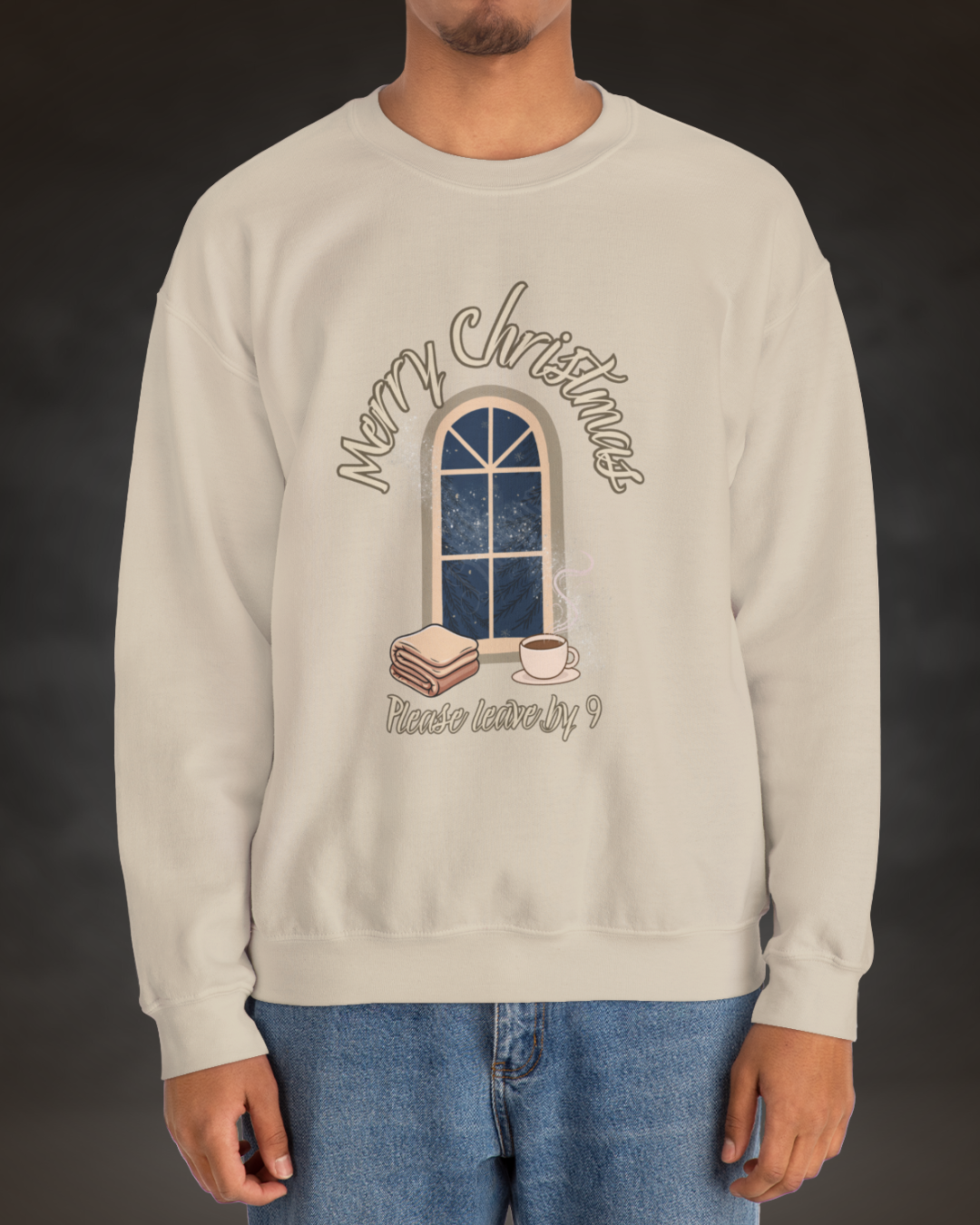 "Merry Christmas, Please Leave by 9" Cozy Holiday Pullover