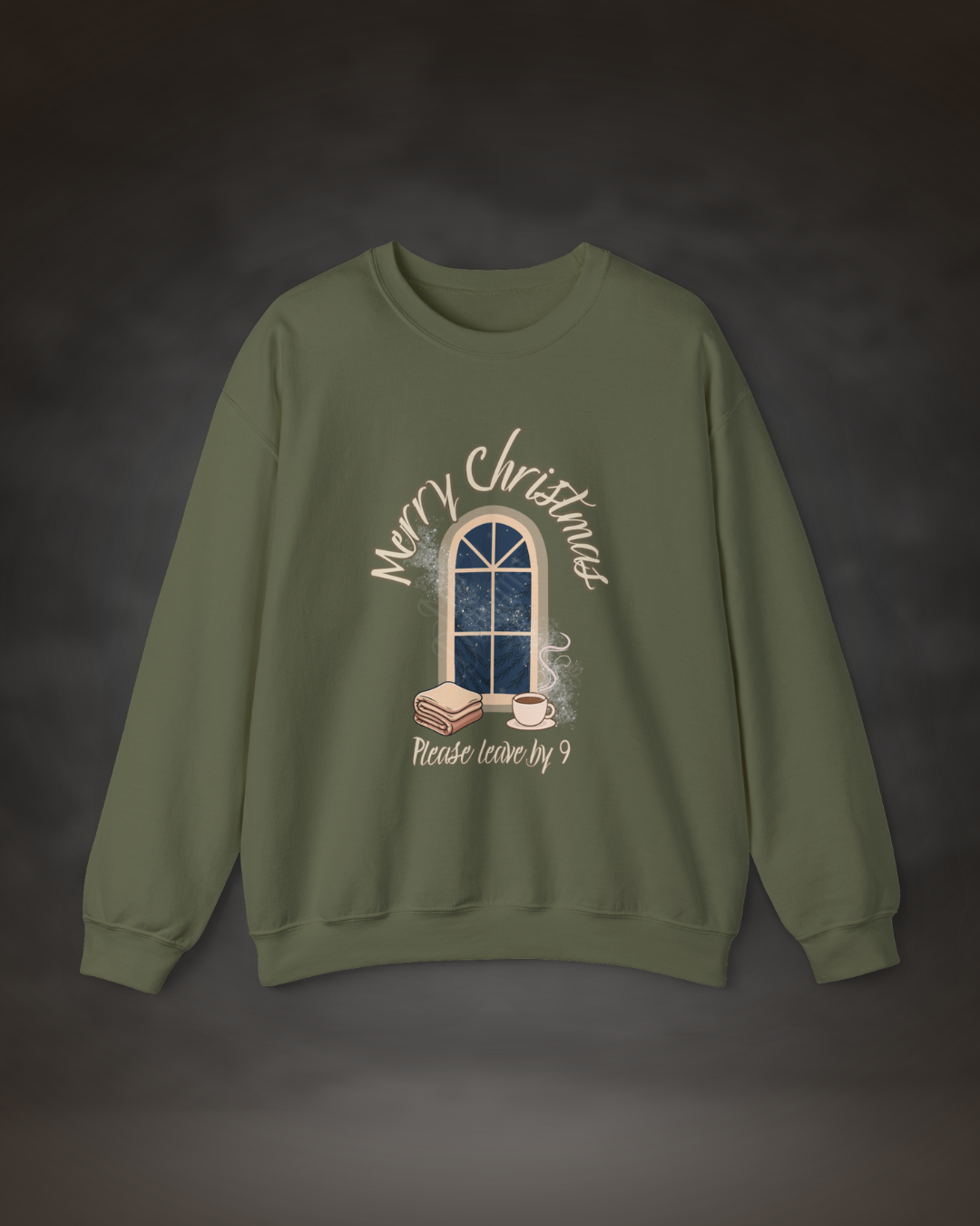 "Merry Christmas, Please Leave by 9" Cozy Holiday Pullover