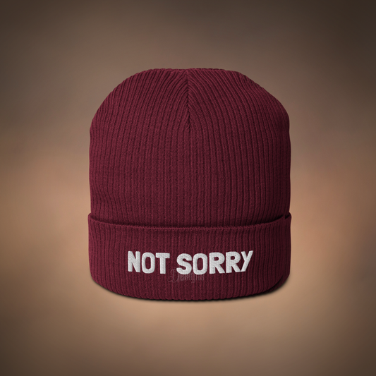 Not Sorry - Organic ribbed beanie