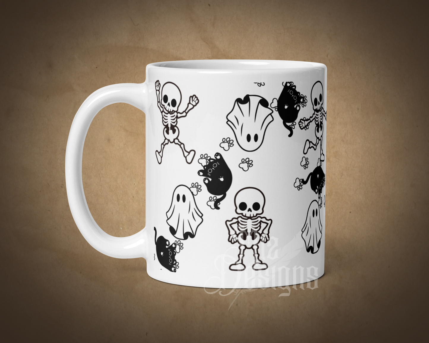 Ghost, and Cats, and Skeletons O My Mug, Coffee Mug, Halloween Mug, Mug for her,Ceramic Mug, Fall Mug, 11 0z