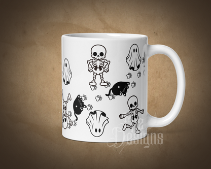 Ghost, and Cats, and Skeletons O My Mug, Coffee Mug, Halloween Mug, Mug for her,Ceramic Mug, Fall Mug, 11 0z